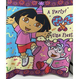 Vtg Rare Nick Jr 2005 Dora The Explorer Blanket Fleece Boots Kids Party 49/49